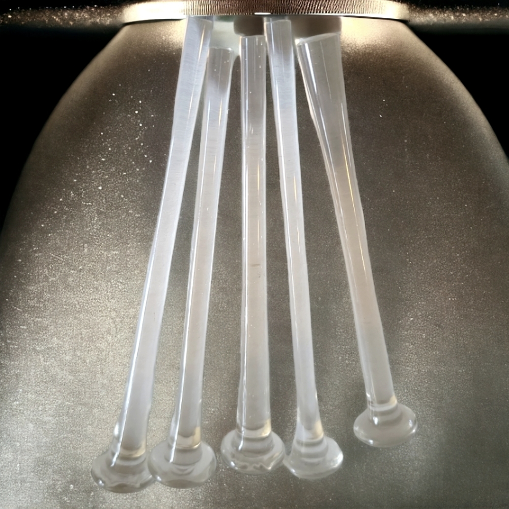 5 Hand Blown Glass Bar Liquor Drink Swizzle Stir Stick Rods